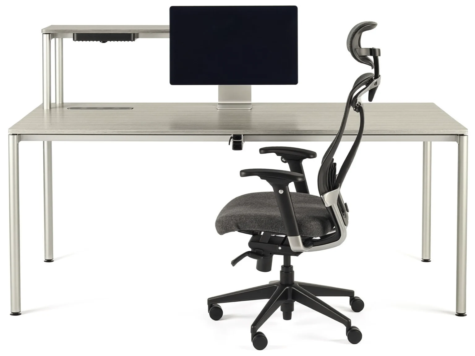 Illustration: Fertig eingerichteter Computerplatz mit ruhiger Gesamtwirkung